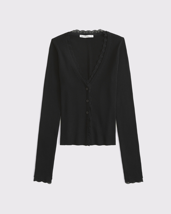 Women's Lace-Trim Cardigan | Women's Clearance | Abercrombie.com