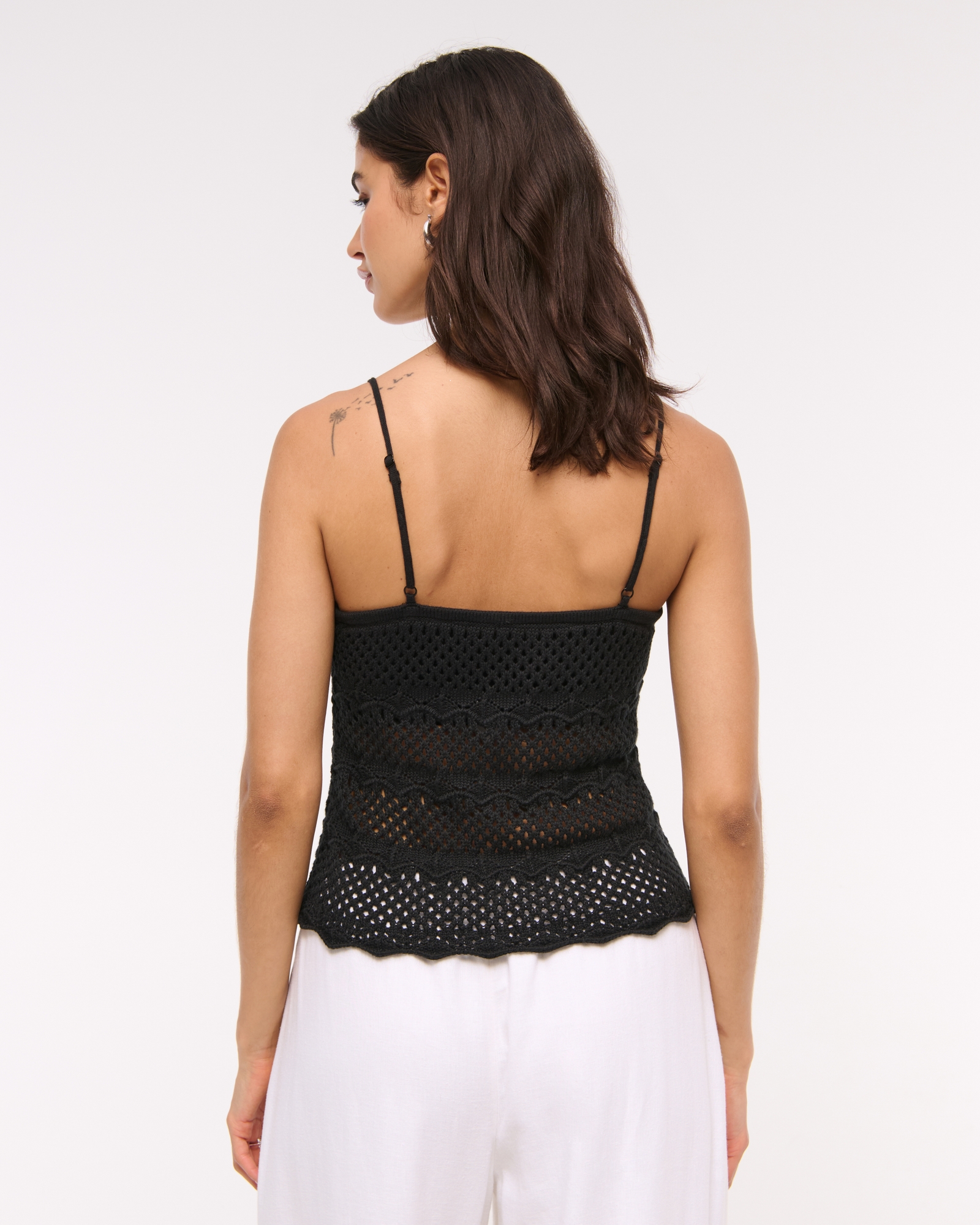 Crochet-Style V-Neck Cami