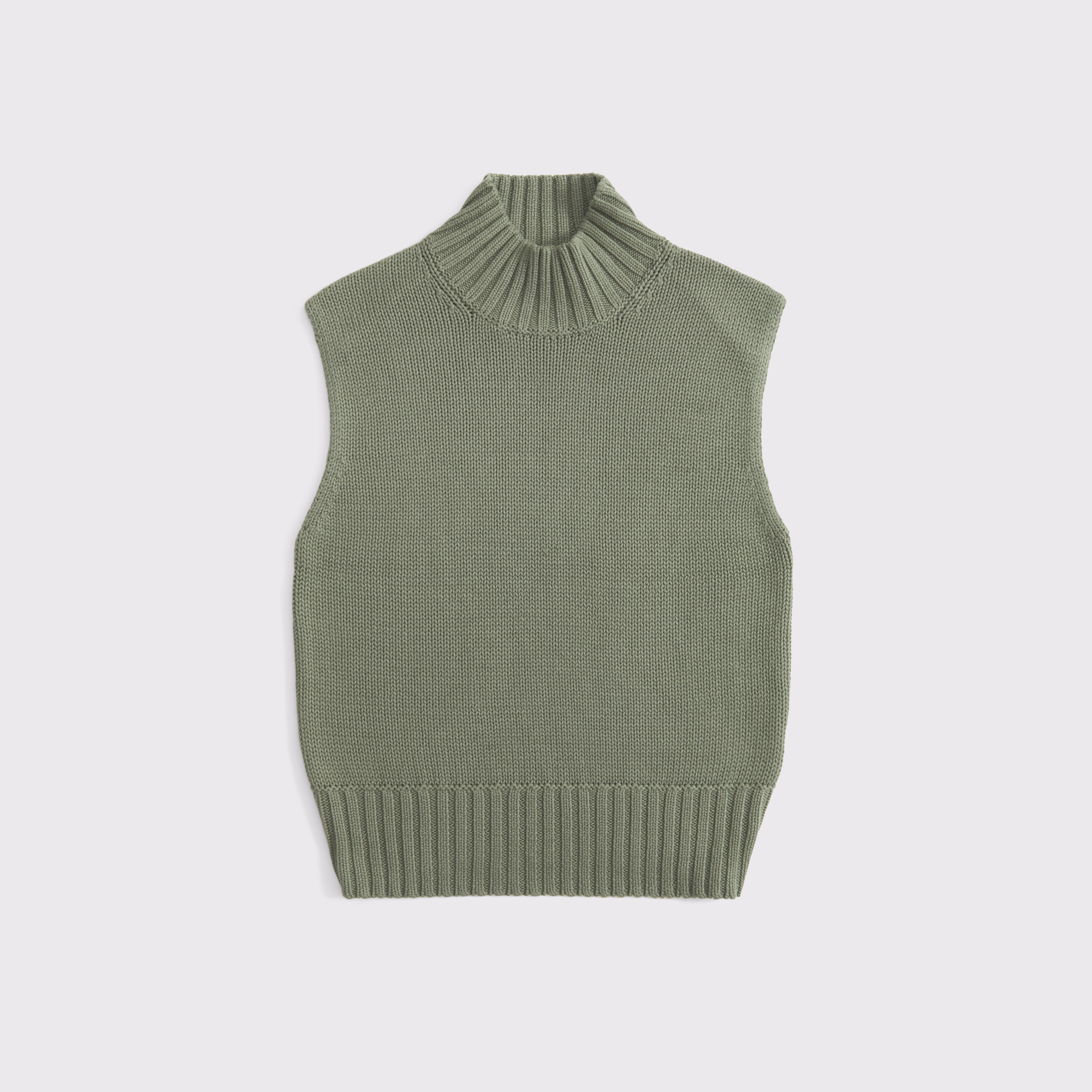 Abercrombie & Fitch Mockneck Sweater Shell Top In Green