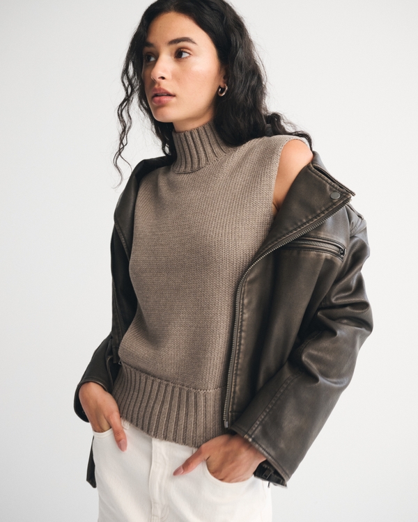 Mockneck Sweater Shell Top