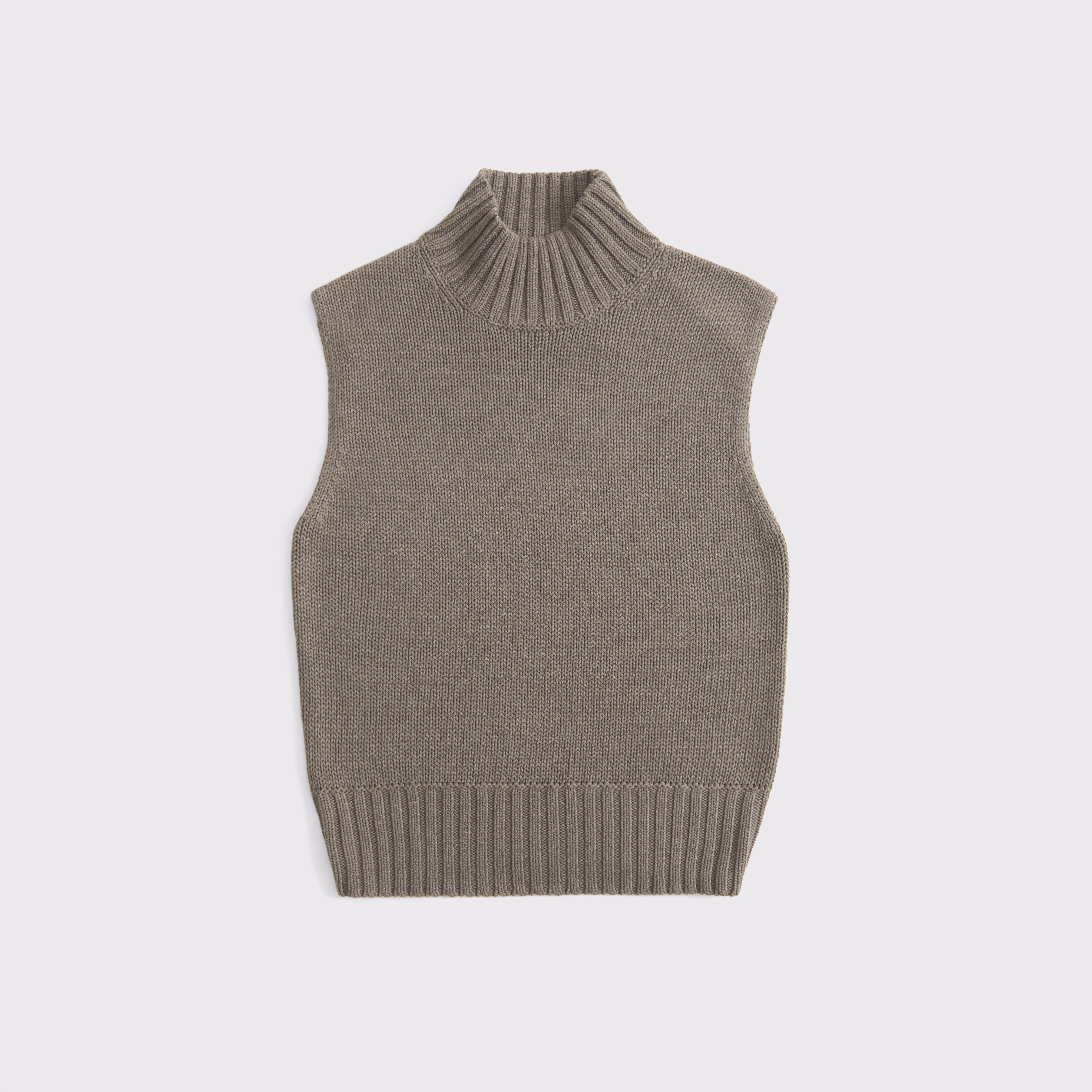 Abercrombie & Fitch Mockneck Sweater Shell Top In Brown