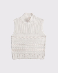 Ruffle Mockneck Sweater Shell Top