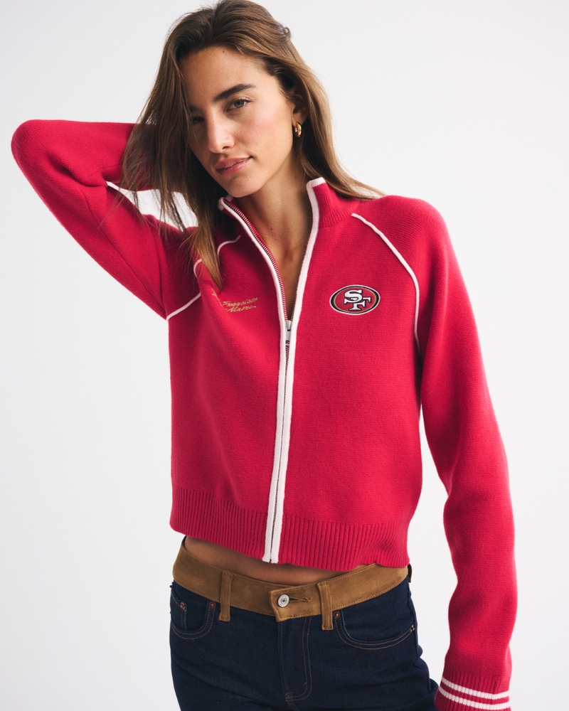 San Francisco 49ers Mockneck Zipper Cardigan