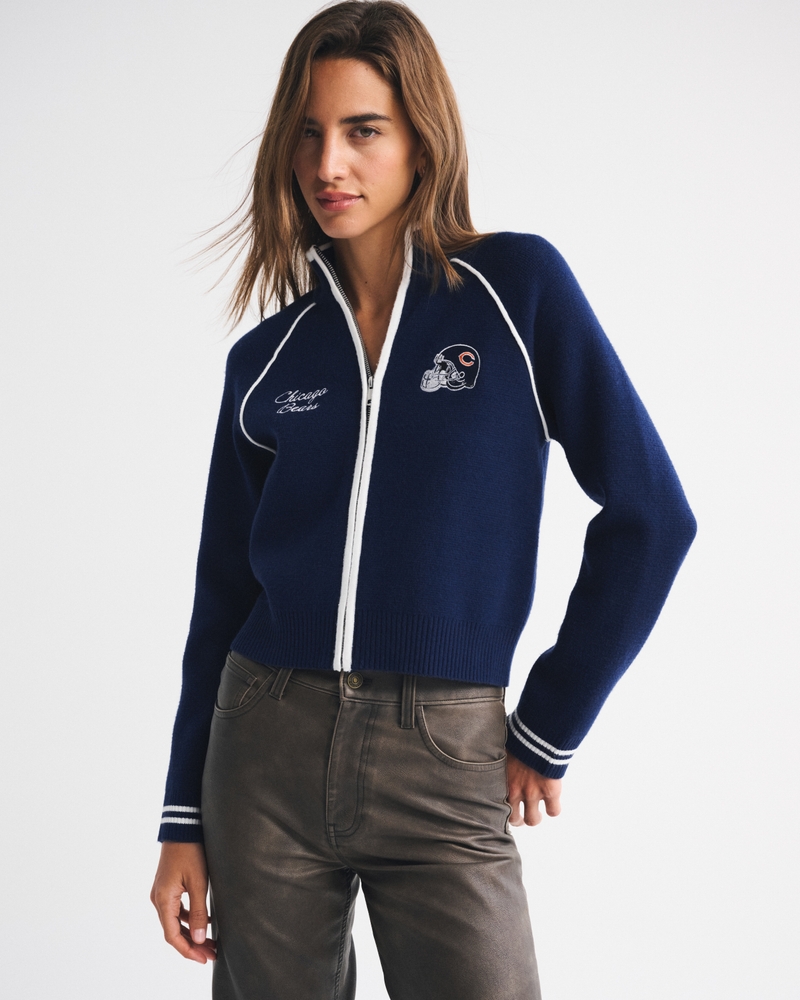 Femme Cardigan à encolure dégagée avec fermeture à glissière