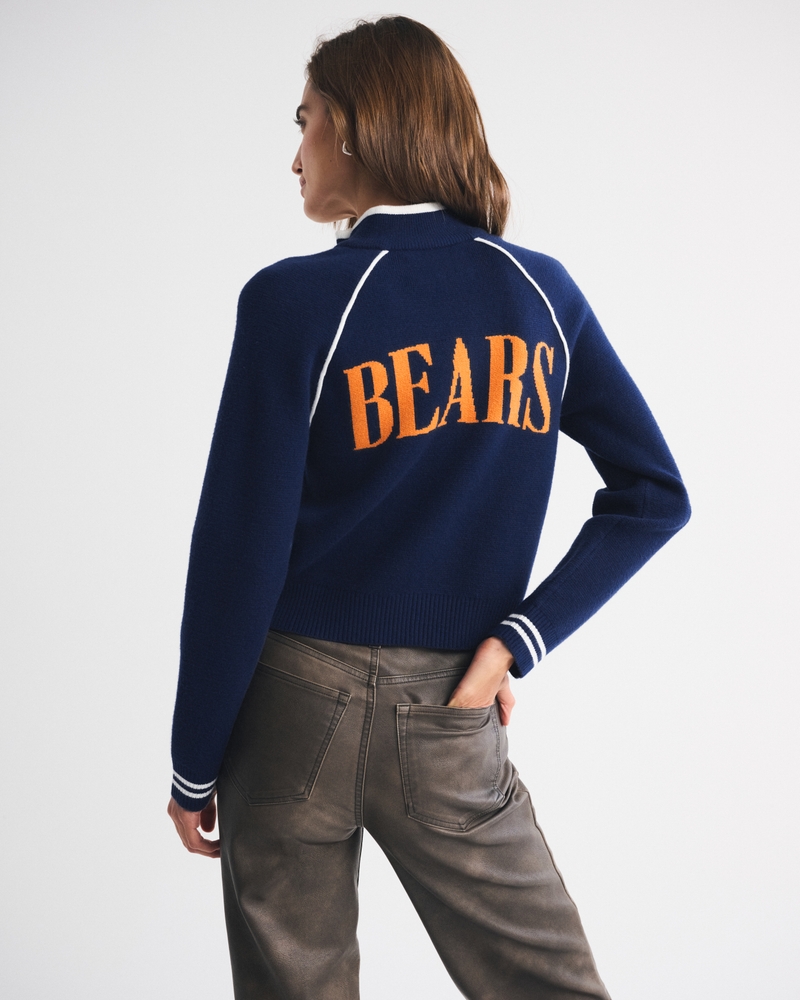 Chicago Bears Mockneck Zipper Cardigan
