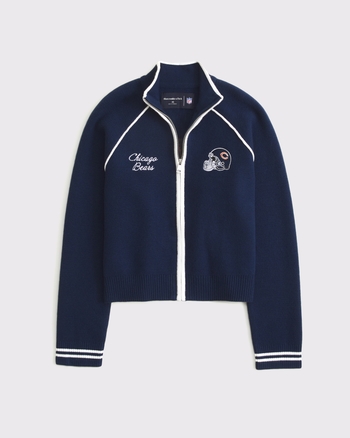 NFL Chicago Bears Mockneck Zipper Cardigan | NFL Chicago Bears | Abercrombie.com