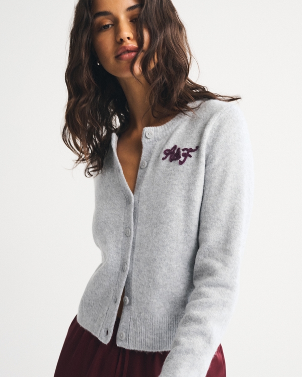 Women's Logo Shrunken Crew Cardigan | Women's Sale | Abercrombie.com