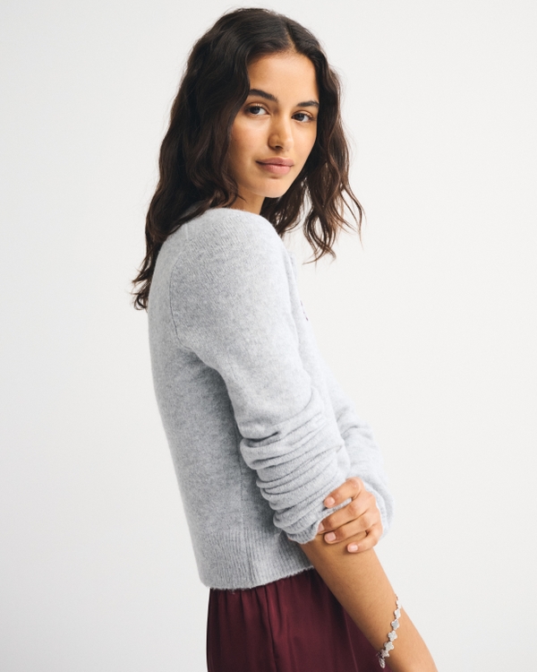Women's Logo Shrunken Crew Cardigan | Women's Sale | Abercrombie.com