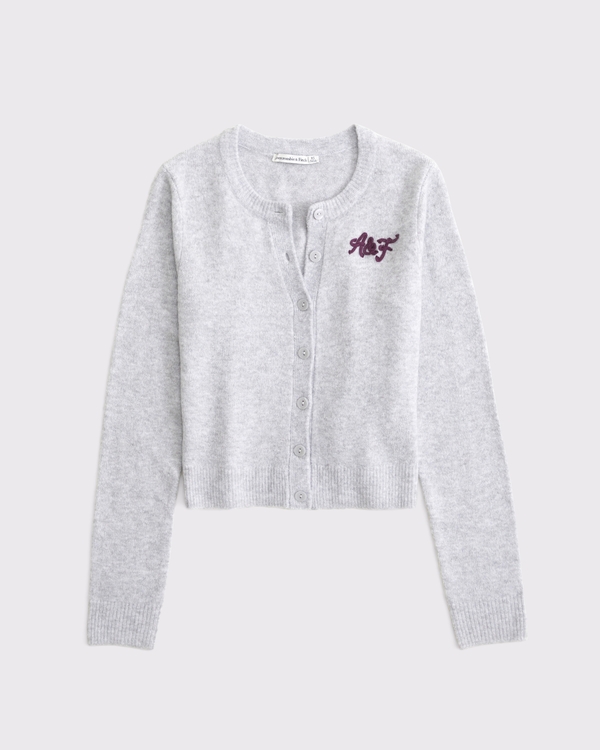 Women's Logo Shrunken Crew Cardigan | Women's Sale | Abercrombie.com