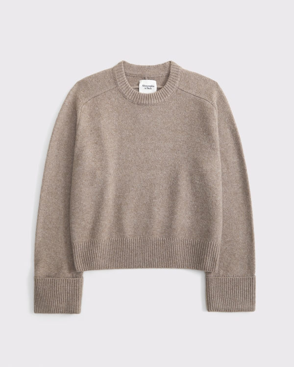 The A&F Madeline Crew Sweater, Light Brown view 1