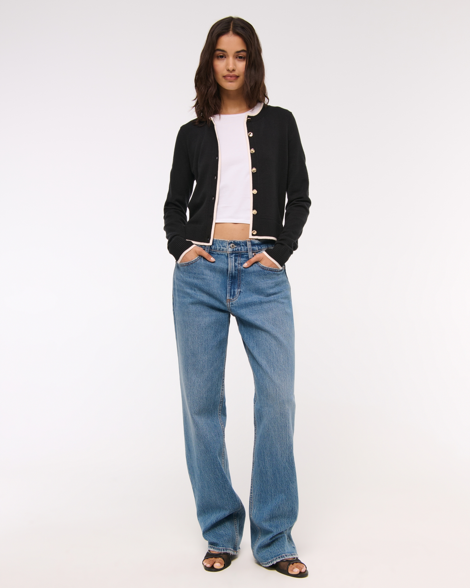 LuxeLoft Shrunken Crew Cardigan