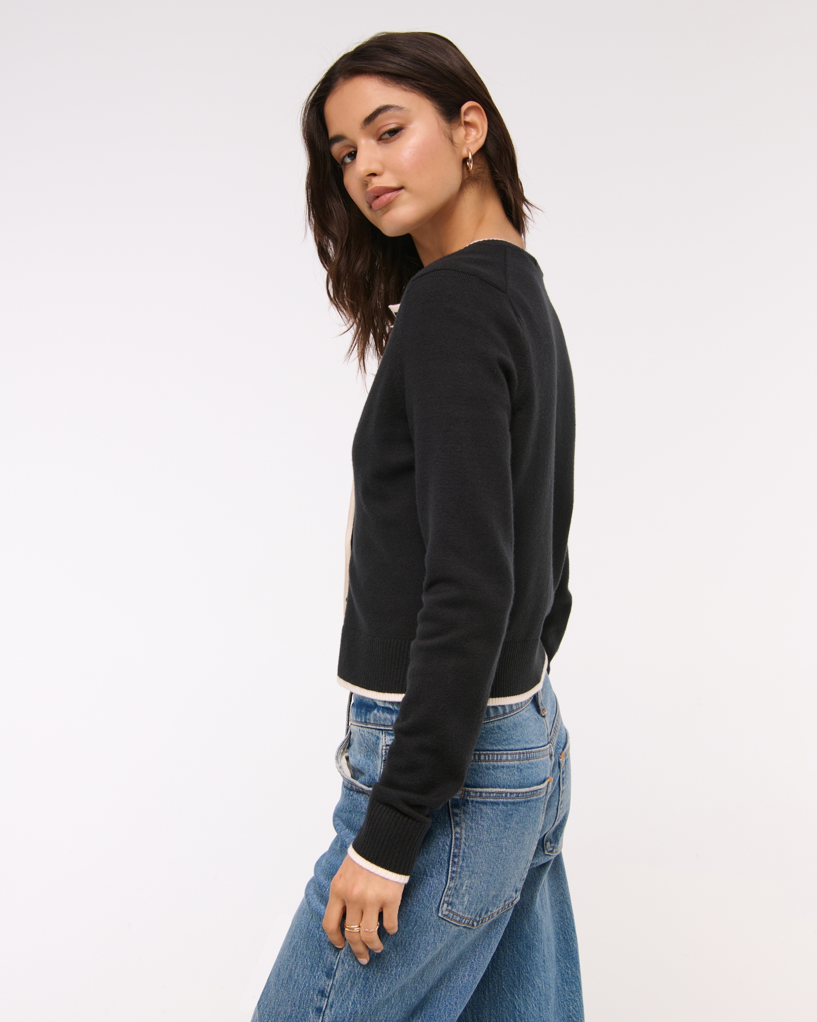 LuxeLoft Shrunken Crew Cardigan