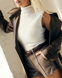 Mockneck Wool-Blend Sweater Shell Top