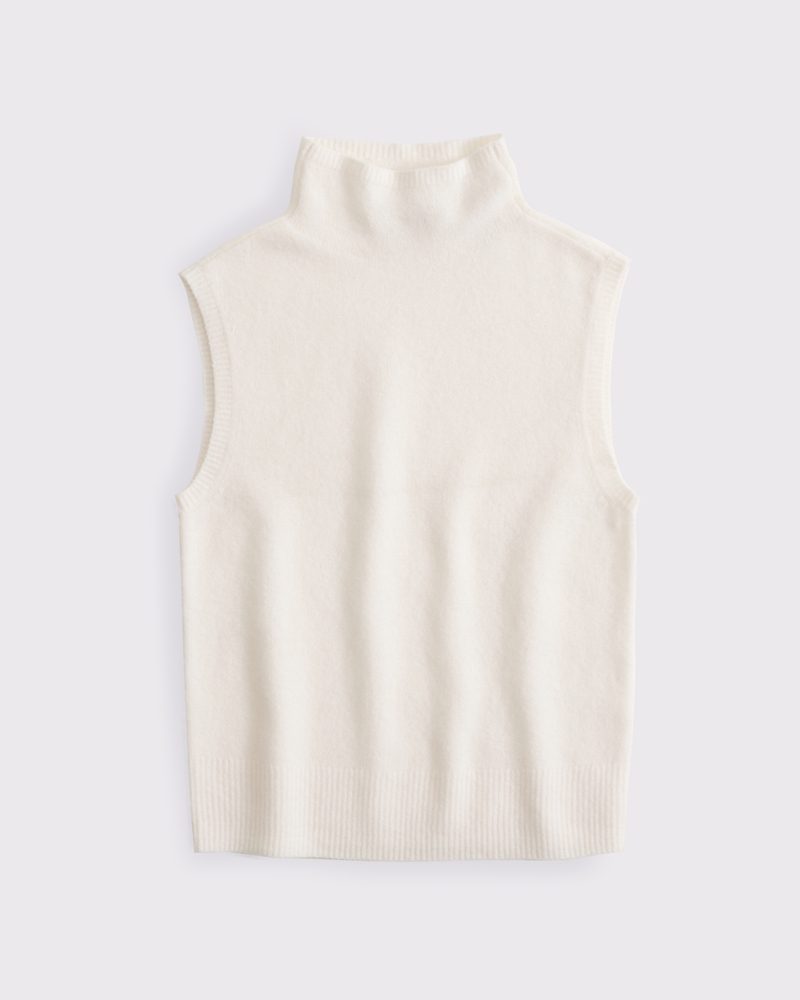 Mockneck Wool-Blend Sweater Shell Top