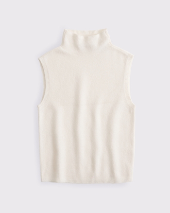 Mockneck Wool-Blend Sweater Shell Top