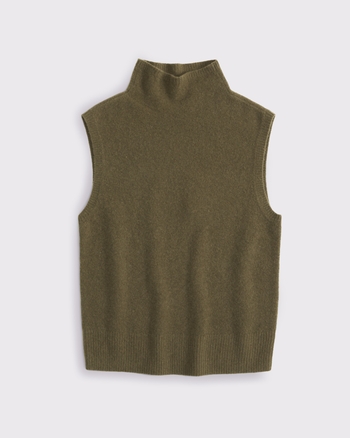 Abercrombie & Fitch Mockneck Wool-Blend Sweater Shell Top