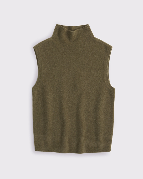 Mockneck Wool-Blend Sweater Shell Top