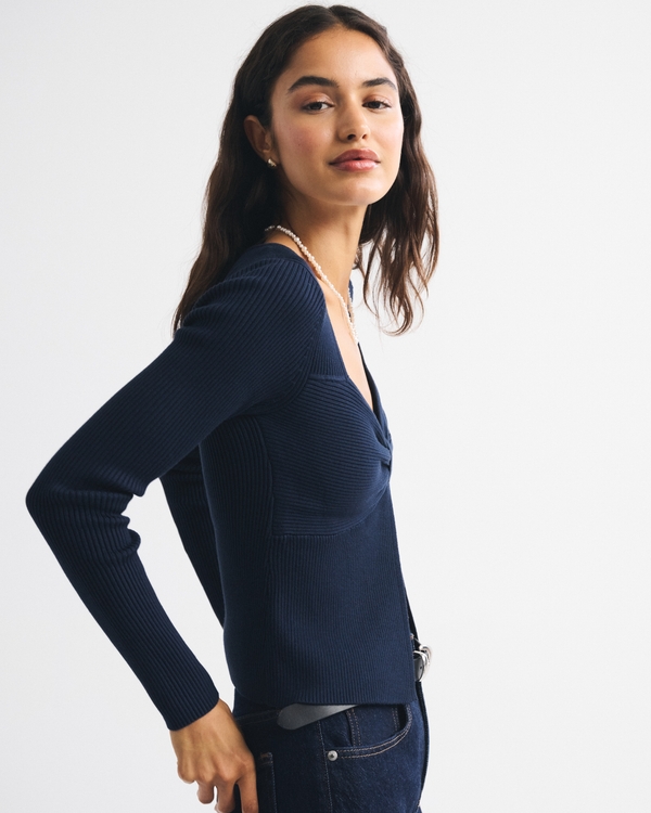 Bra-Free Twist Sweater