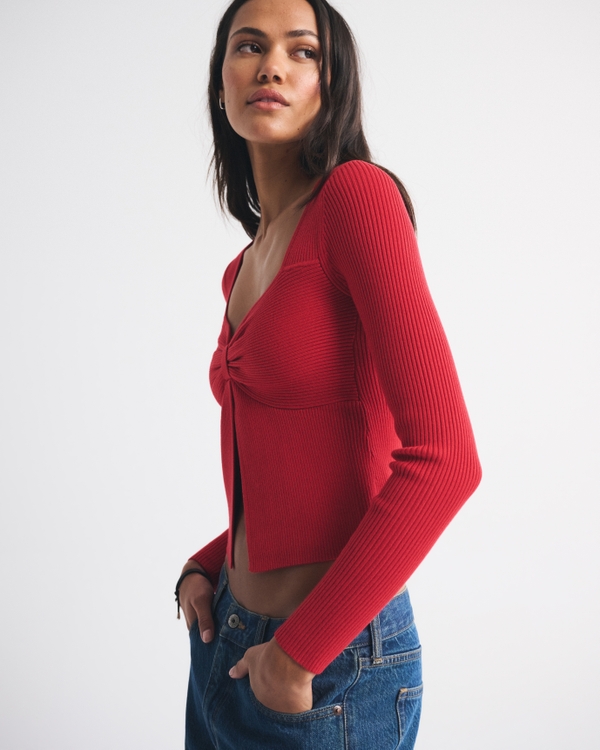 Bra-Free Twist Sweater