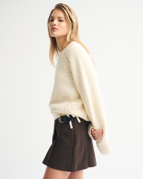 Dad Lace-Up Crew Sweater