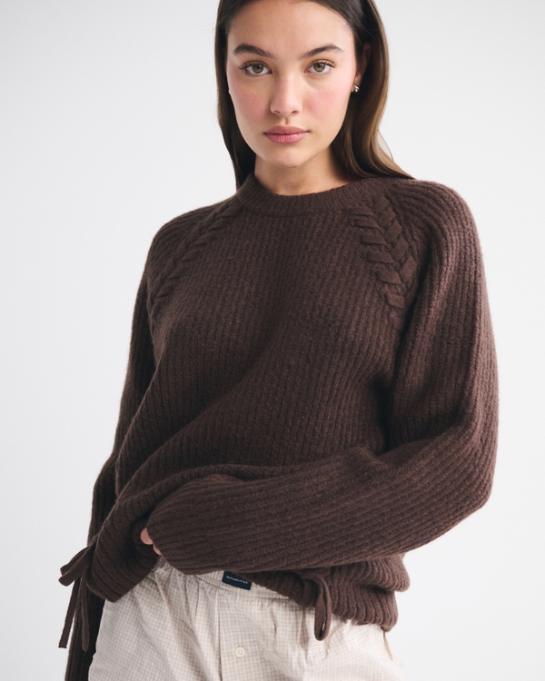 Dad Lace-Up Crew Sweater