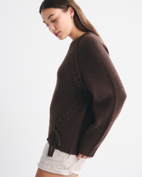 Dad Lace-Up Crew Sweater