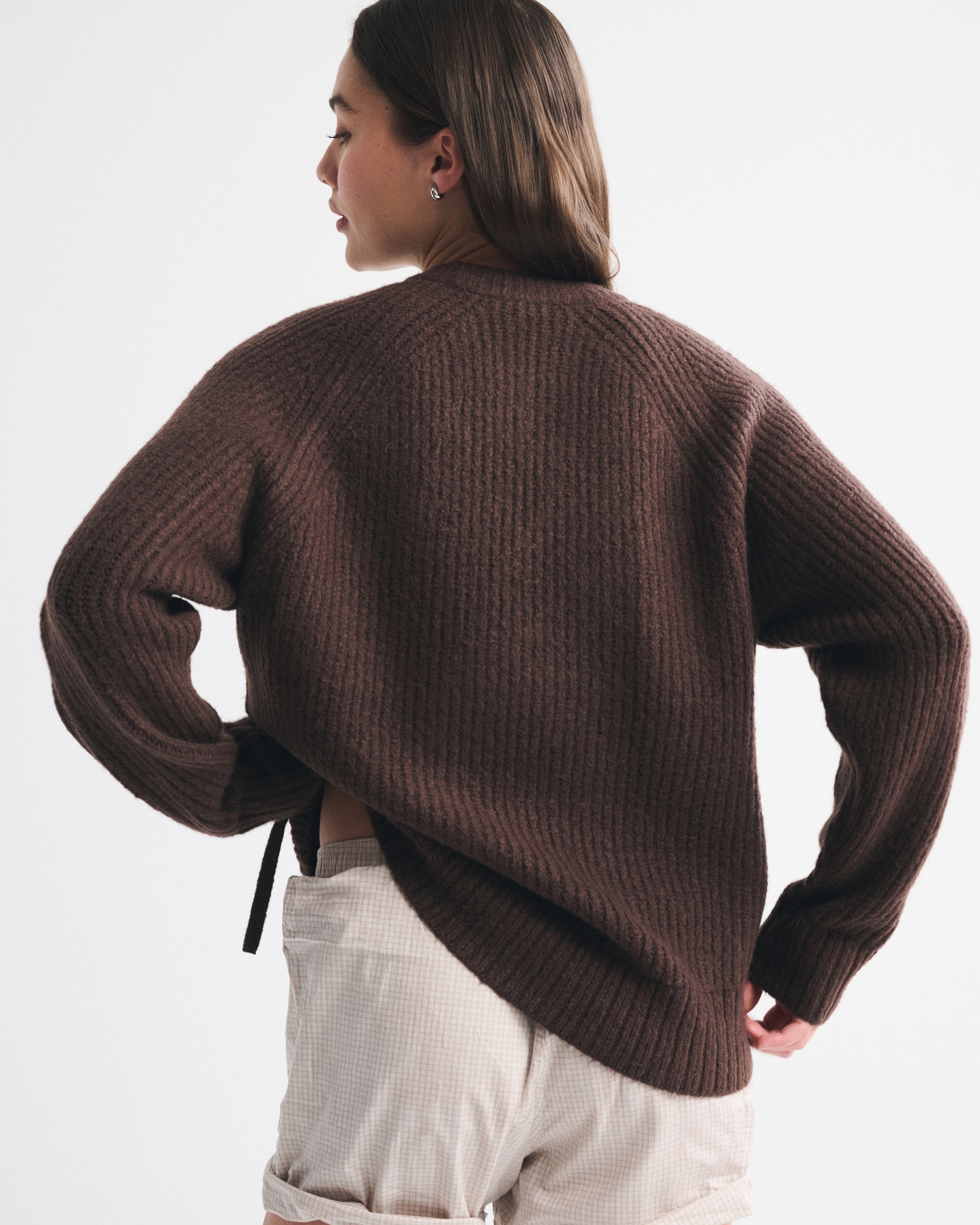 Dad Lace-Up Crew Sweater