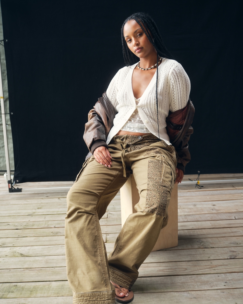 Women's Pointelle Shrunken V-Neck Cardigan | Women's