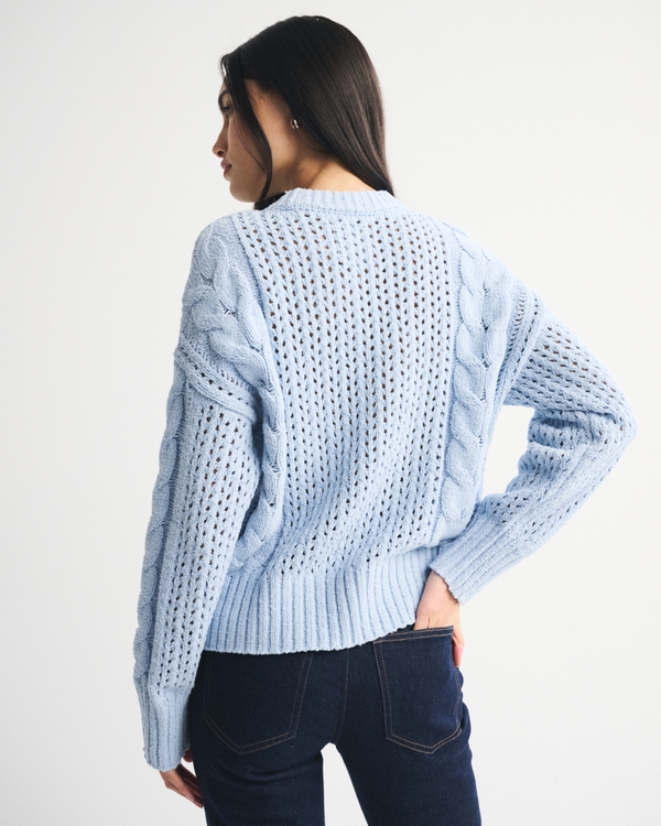 Textural Stitch Cable Crew Sweater