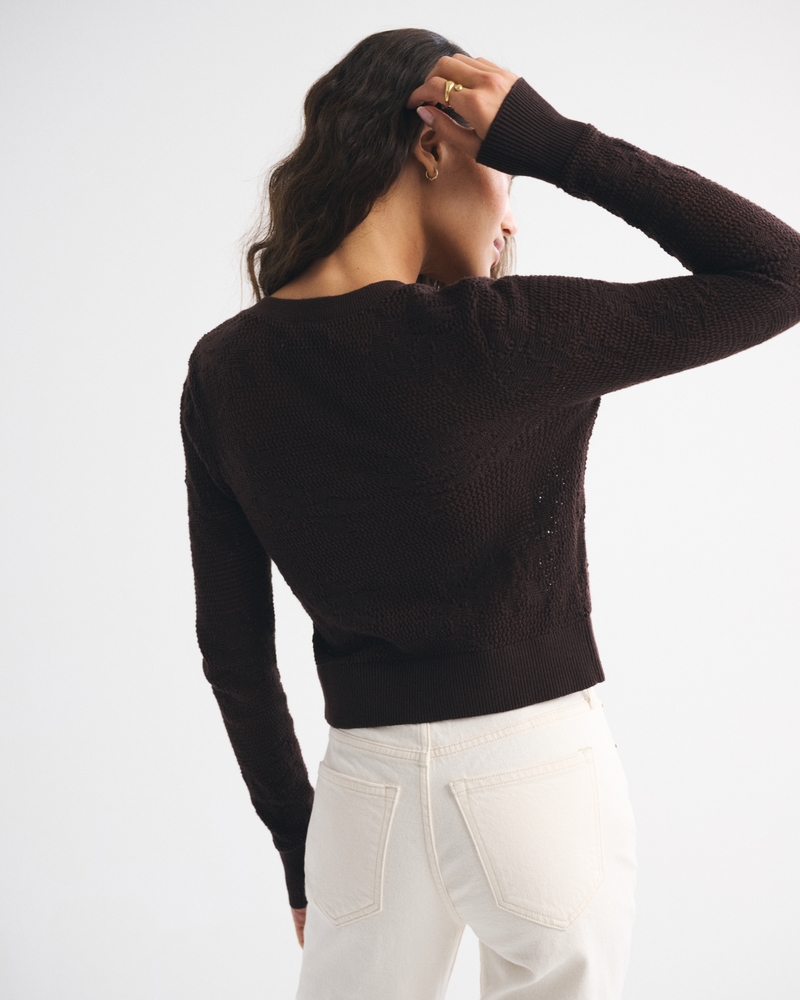 Floral Open-Stitch Cardigan