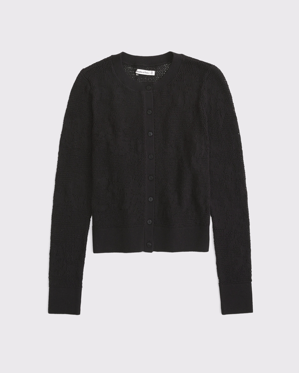 Women's Floral Open-Stitch Cardigan | Women's Clearance