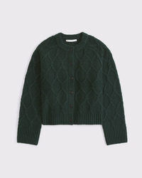 Cable-Knit Crew Cardigan
