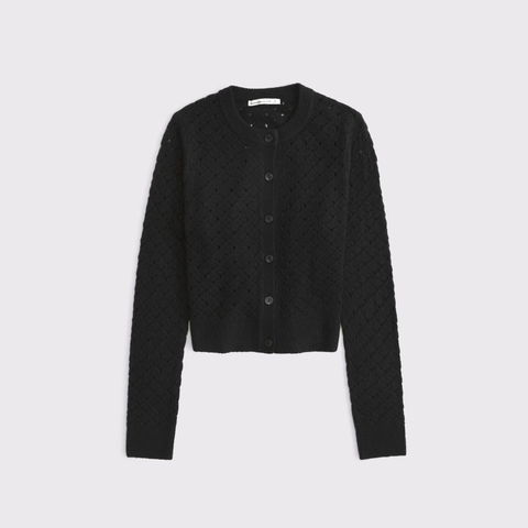 Женские кардиганы Abercrombie & Fitch Shrunken Pointelle Crew Cardigan