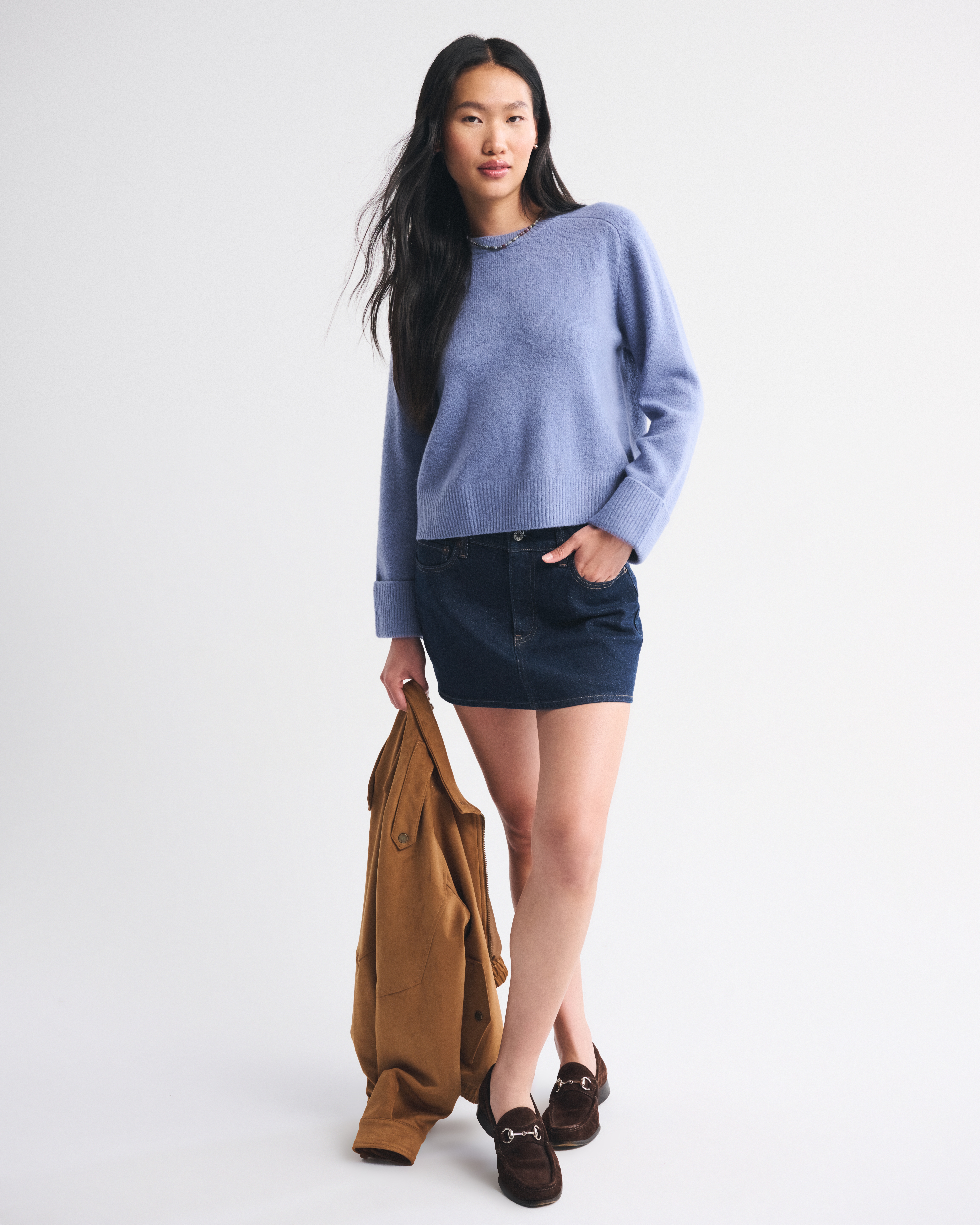Женские свитеры Abercrombie & Fitch 100% Cotton A&F Madeline Crochet-Style Crew Sweater — фото 3