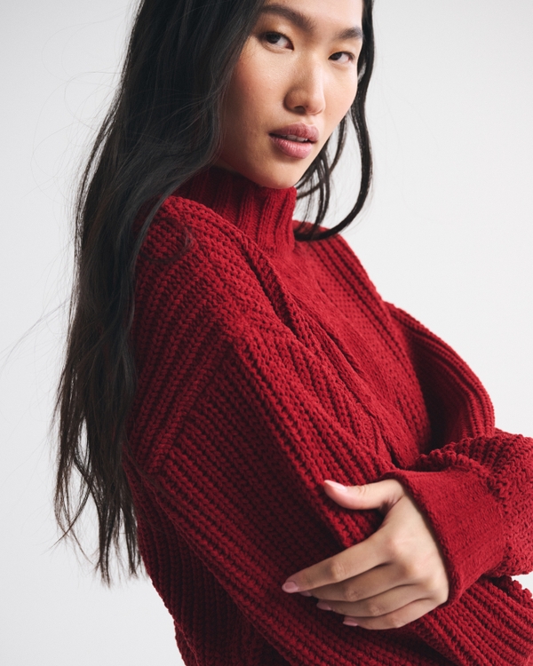 Women's Cable-Knit Mockneck Sweater | Women's Sale | Abercrombie.com