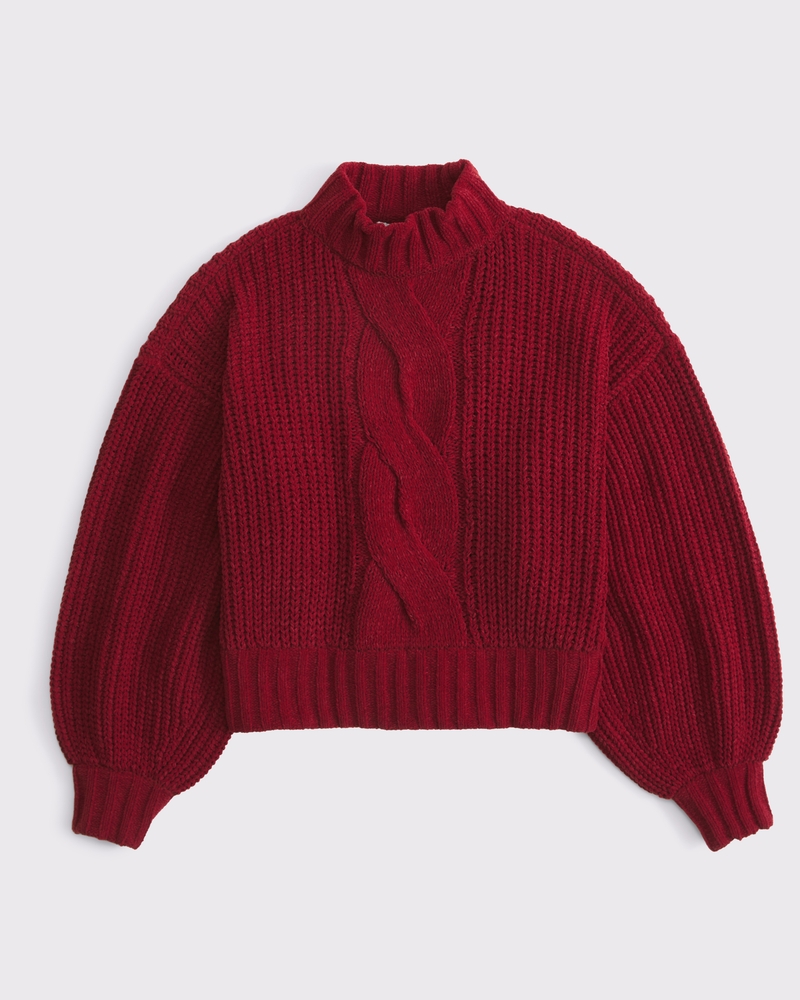 Women's Cable-Knit Mockneck Sweater | Women's Sale | Abercrombie.com