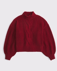 Cable-Knit Mockneck Sweater