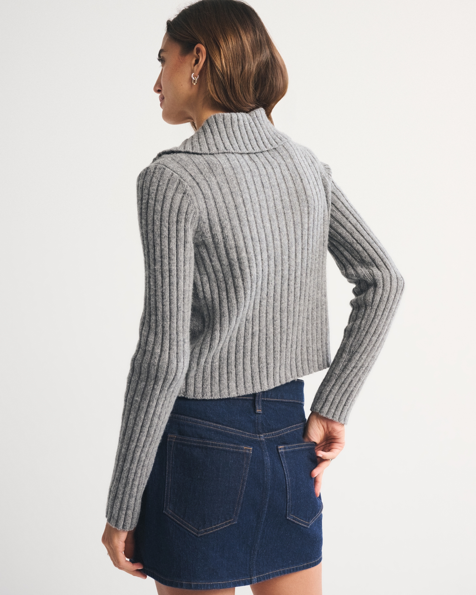 Cable-Knit Collared Cardigan