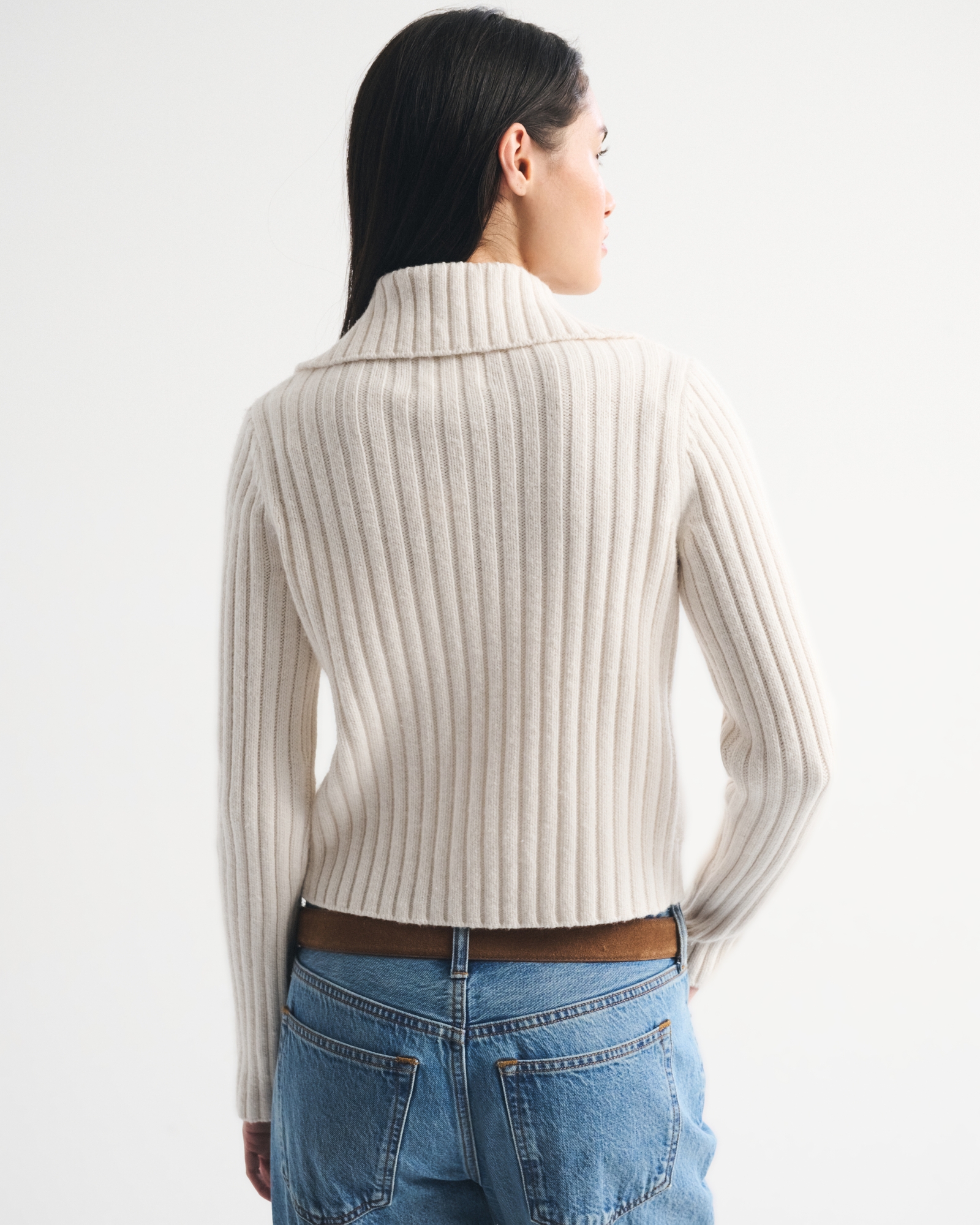 Cable-Knit Collared Cardigan