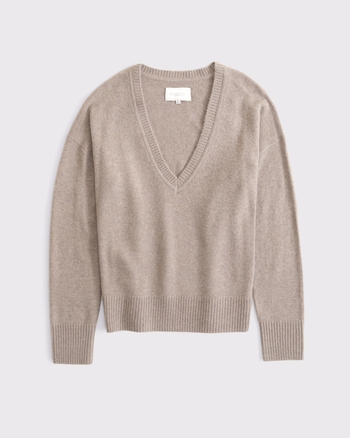 Merino Wool-Blend Plunge Sweater