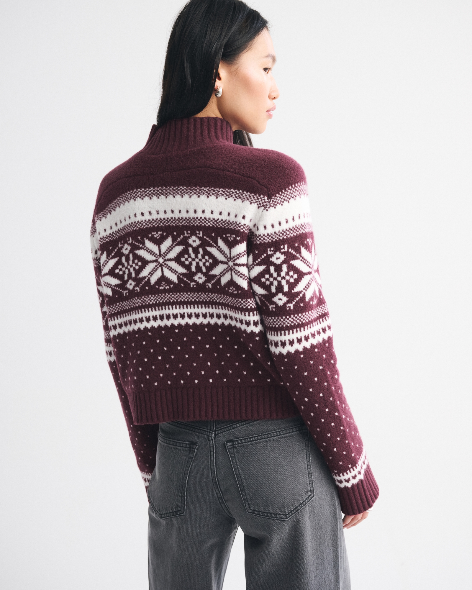 Easy Cable-Knit Mockneck Sweater