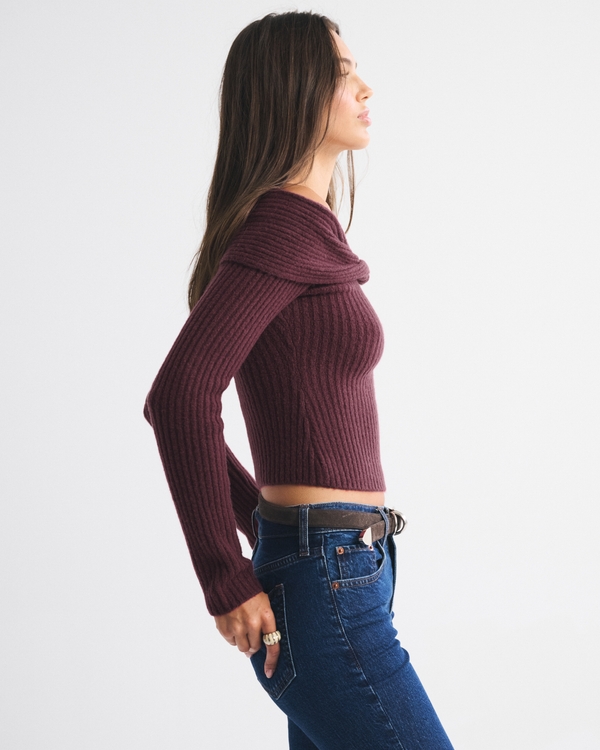 Off-The-Shoulder Twist Sweater