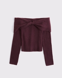 Off-The-Shoulder Twist Sweater