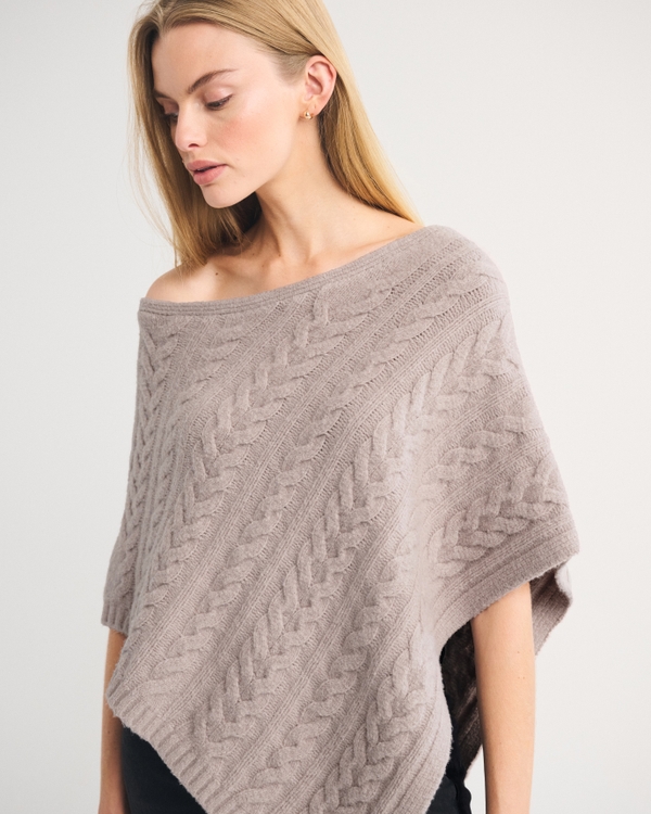 Cable-Knit Poncho
