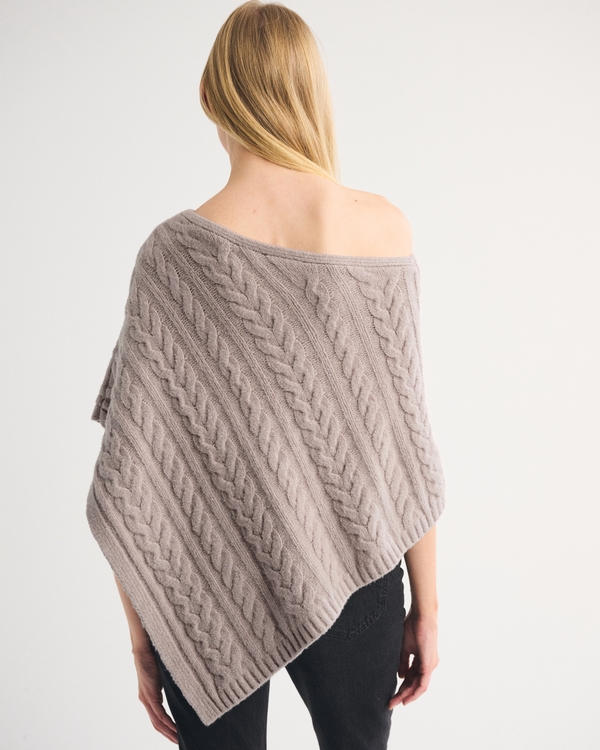 Cable-Knit Poncho