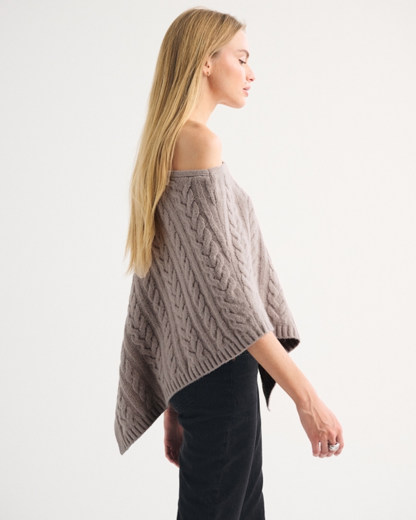 Cable-Knit Poncho