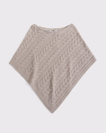 Cable-Knit Poncho