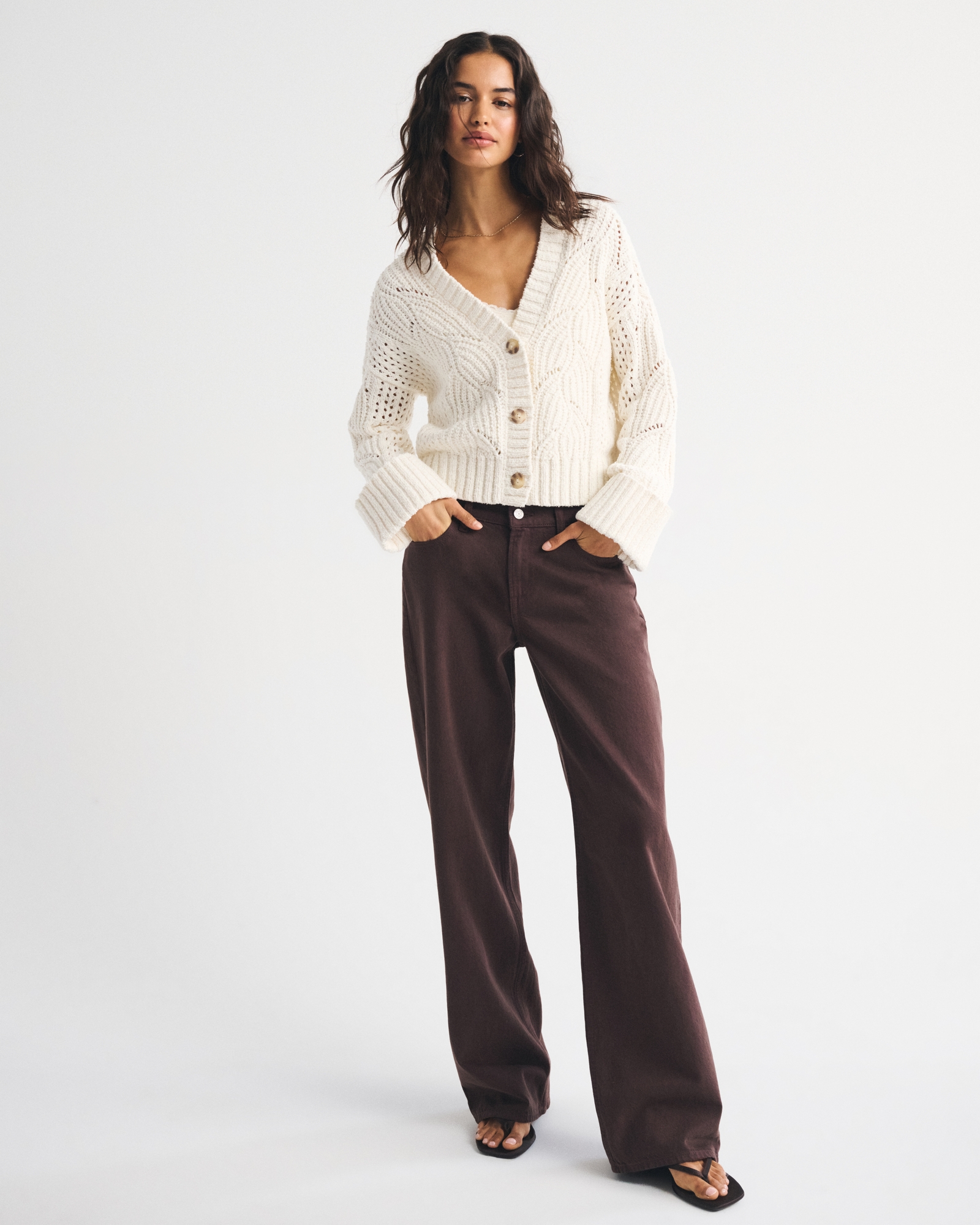 Textural Stitch V-Neck Cardigan