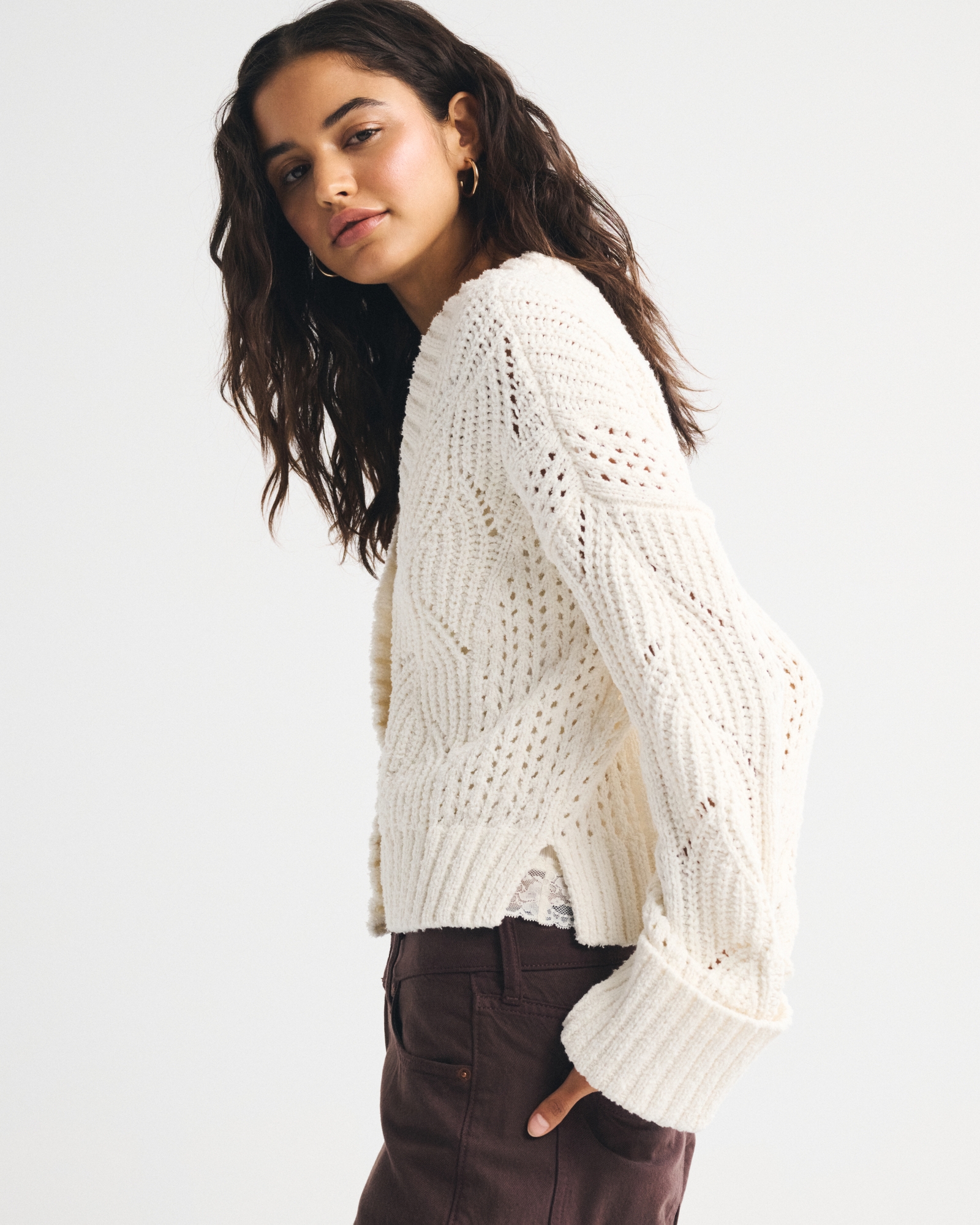 Textural Stitch V-Neck Cardigan