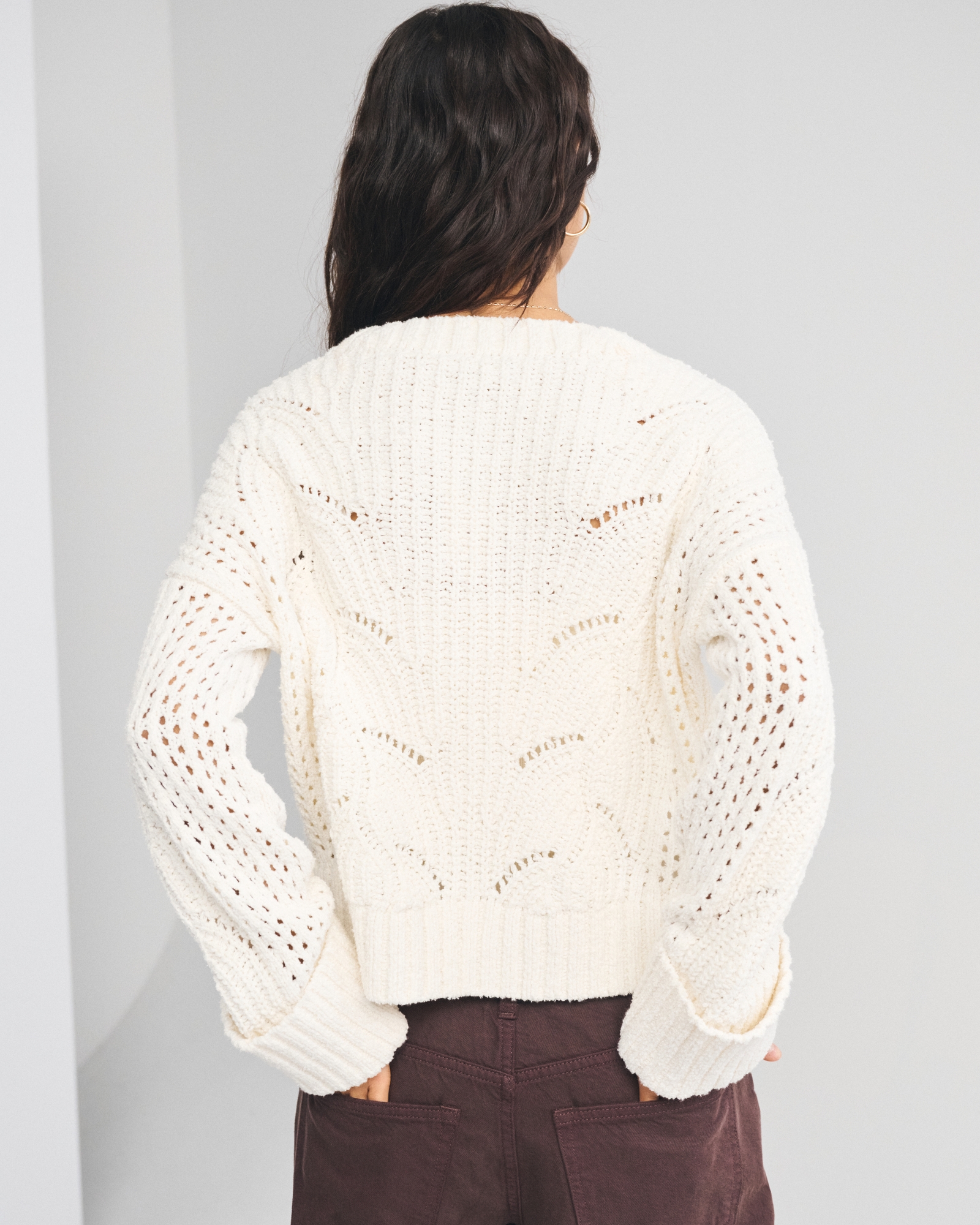 Textural Stitch V-Neck Cardigan